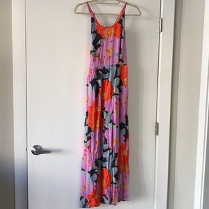 LOFT purple floral maxi dress